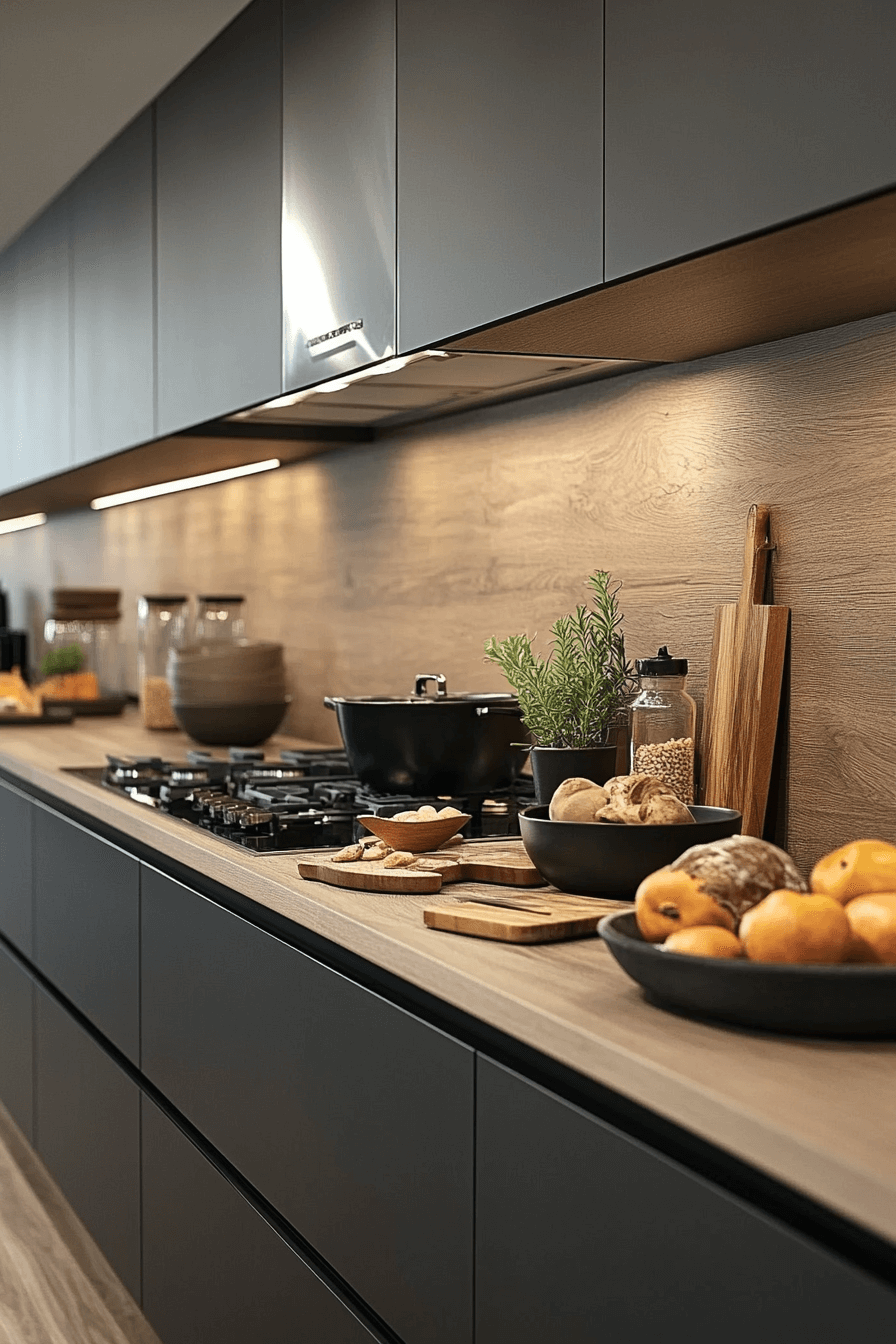 blue grey kitchen cabinets