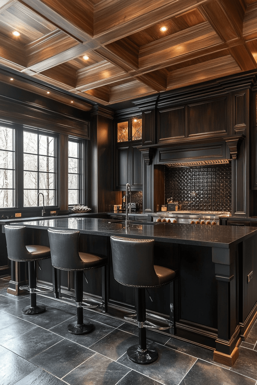 dark walnut kitchen cabinets