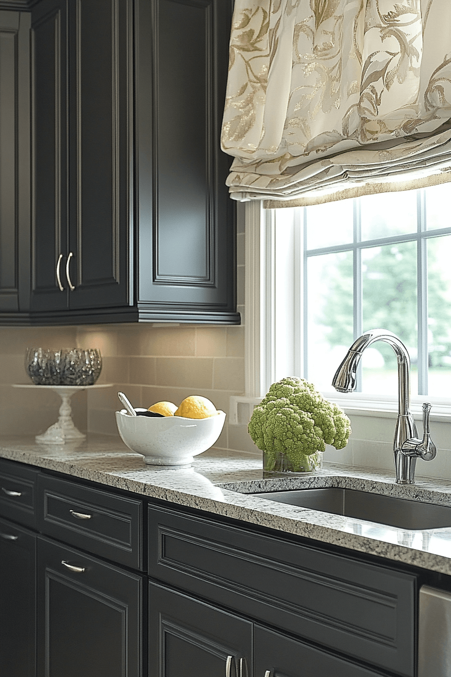 charcoal gray kitchen cabinets