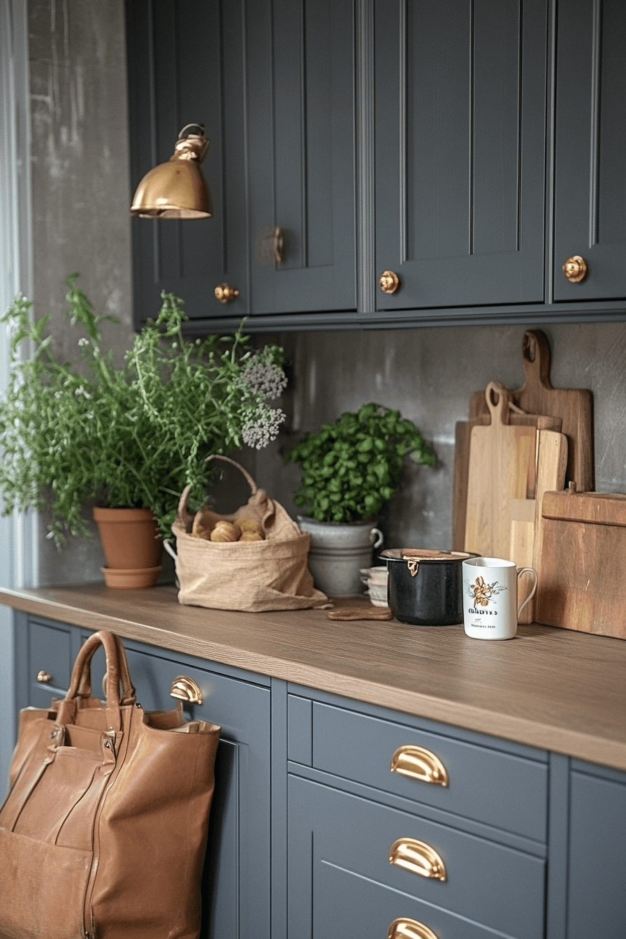 blue grey kitchen cabinets
