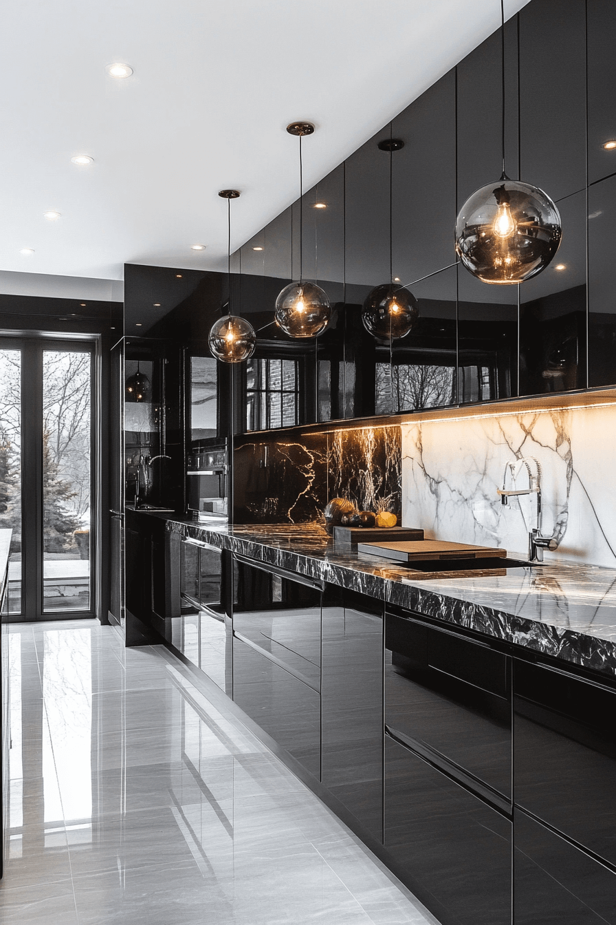 high gloss kitchen cabinets