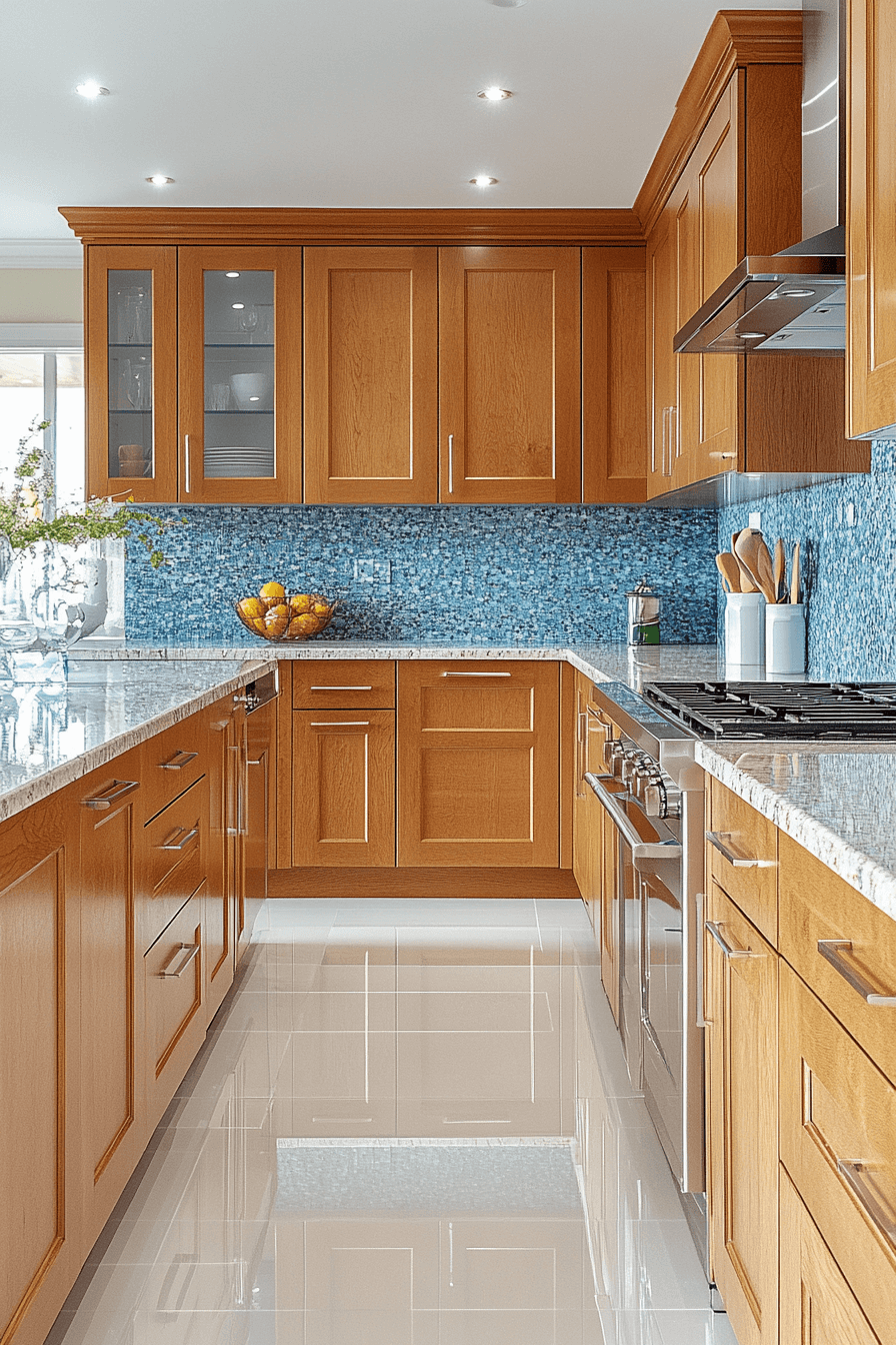light brown cabinets kitchen