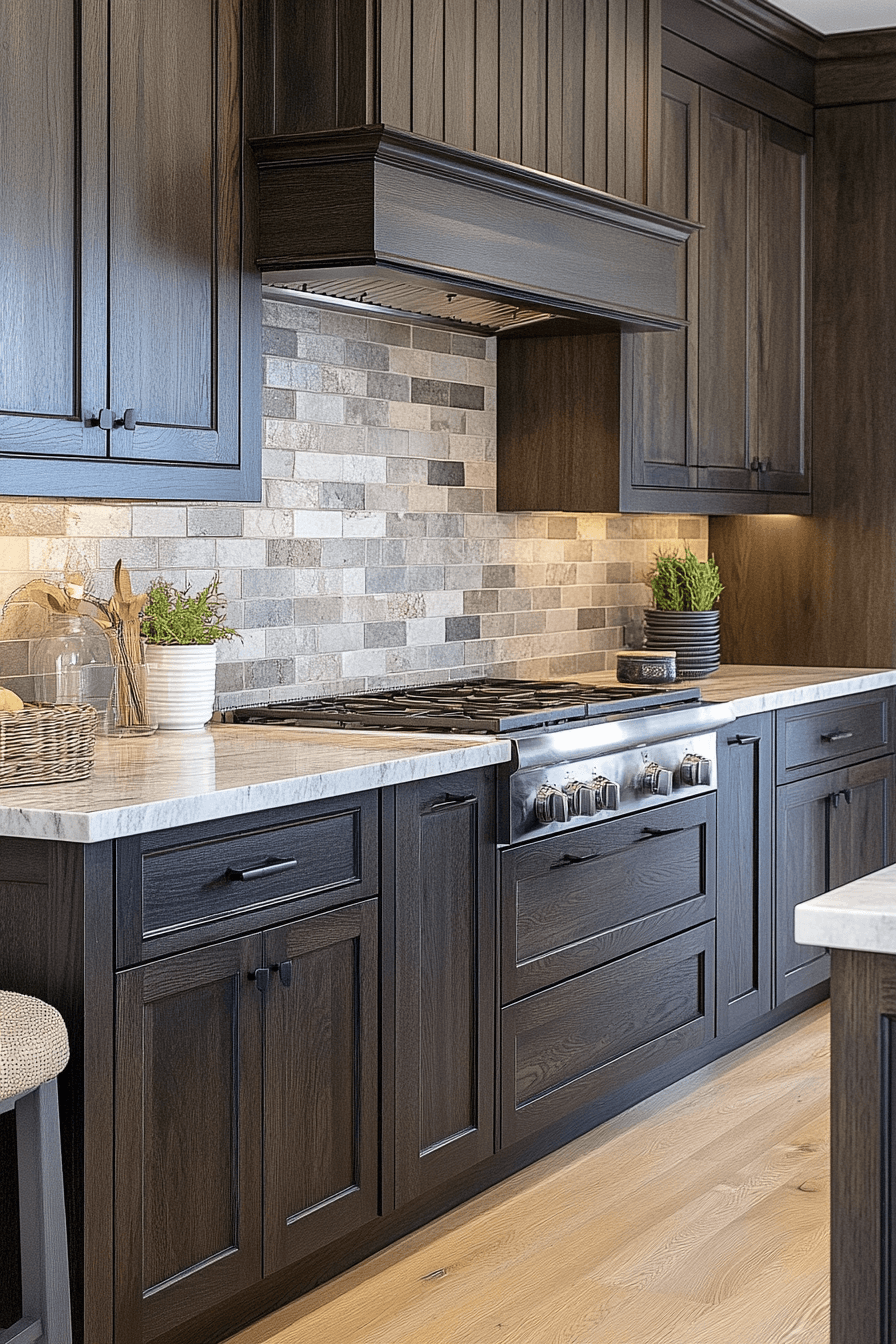 dark oak kitchen cabinets