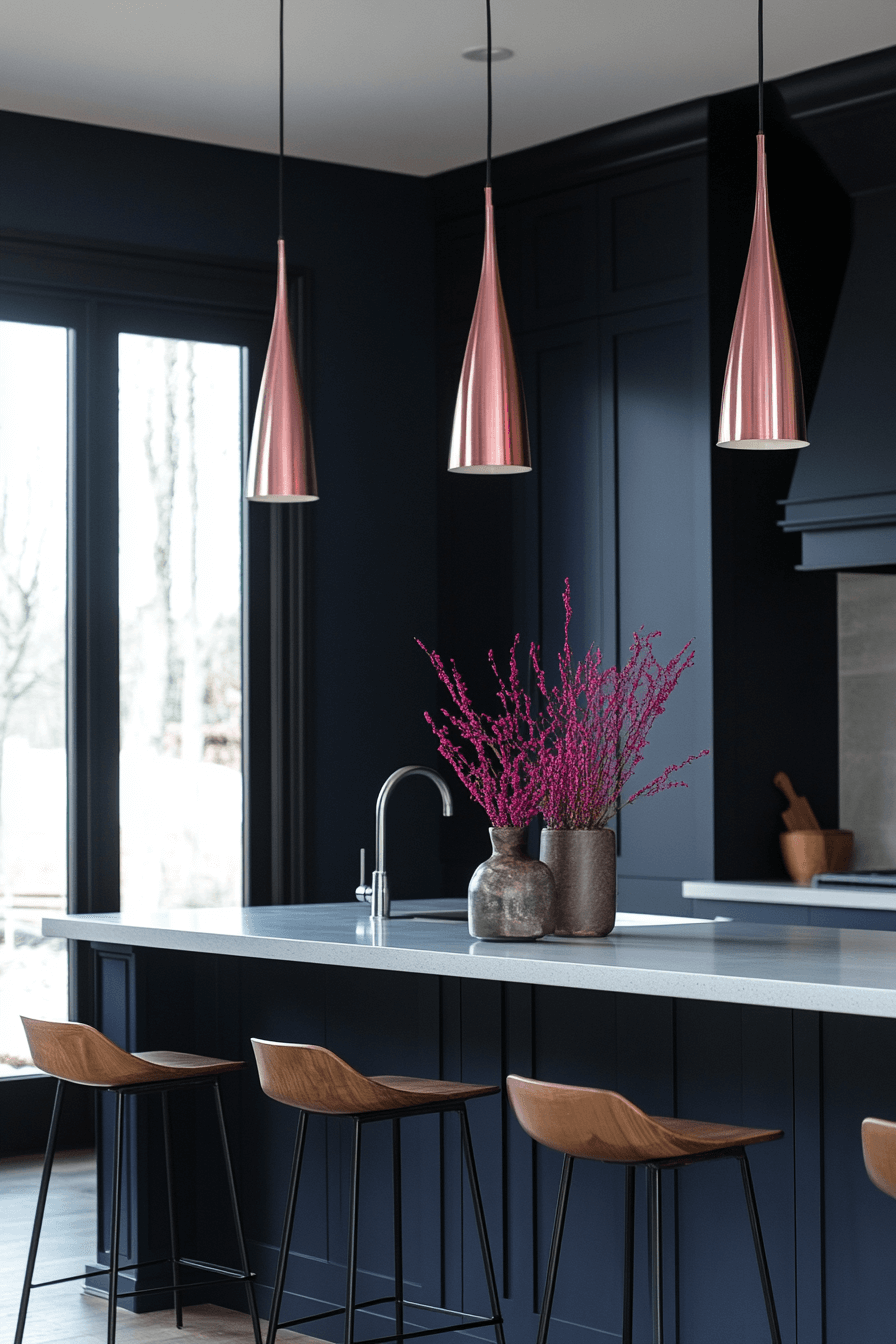 blue grey kitchen cabinets