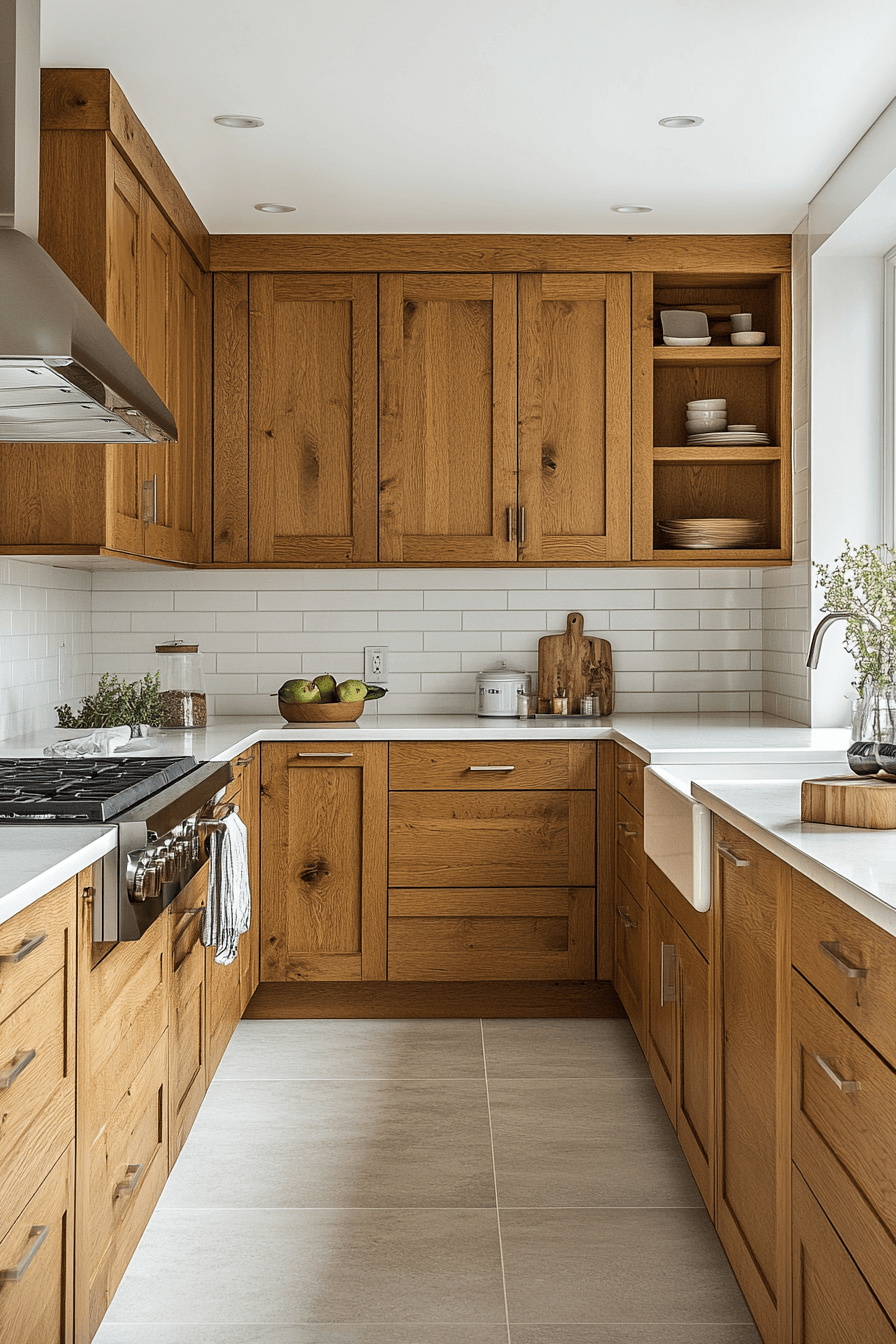 light brown cabinets kitchen