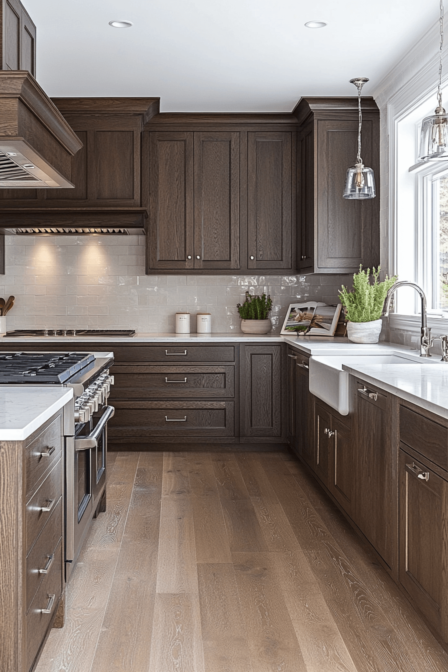 dark oak kitchen cabinets