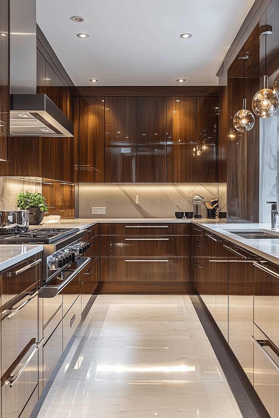 dark walnut kitchen cabinets