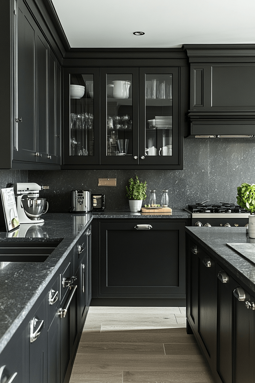 charcoal kitchen cabinets