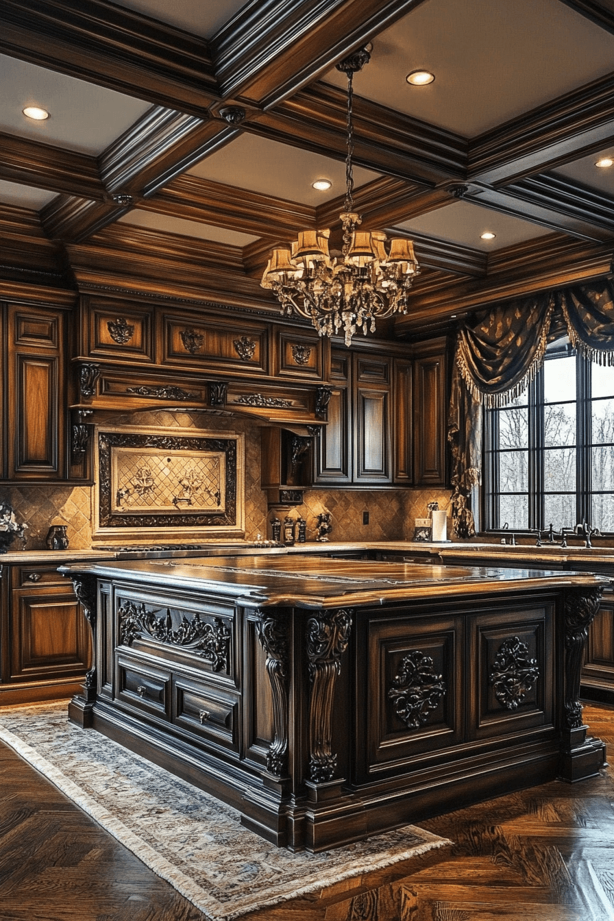 dark walnut kitchen cabinets