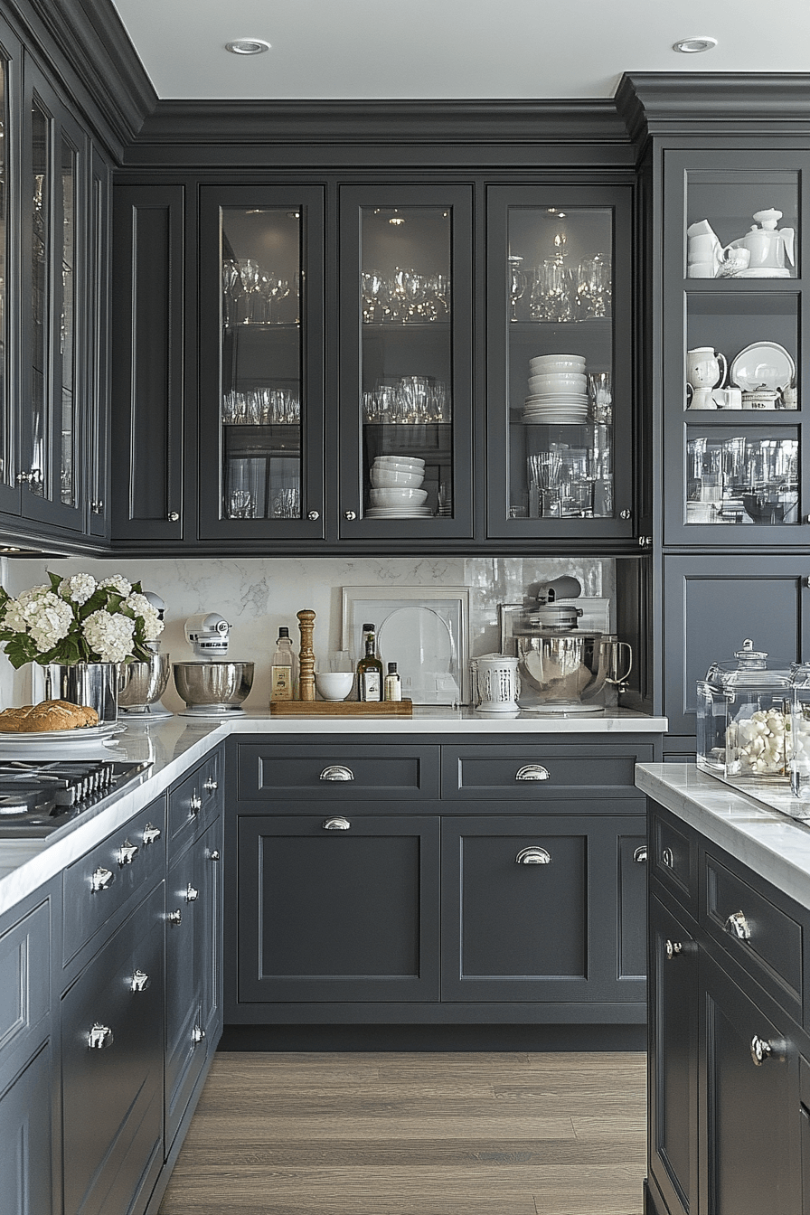 charcoal gray kitchen cabinets