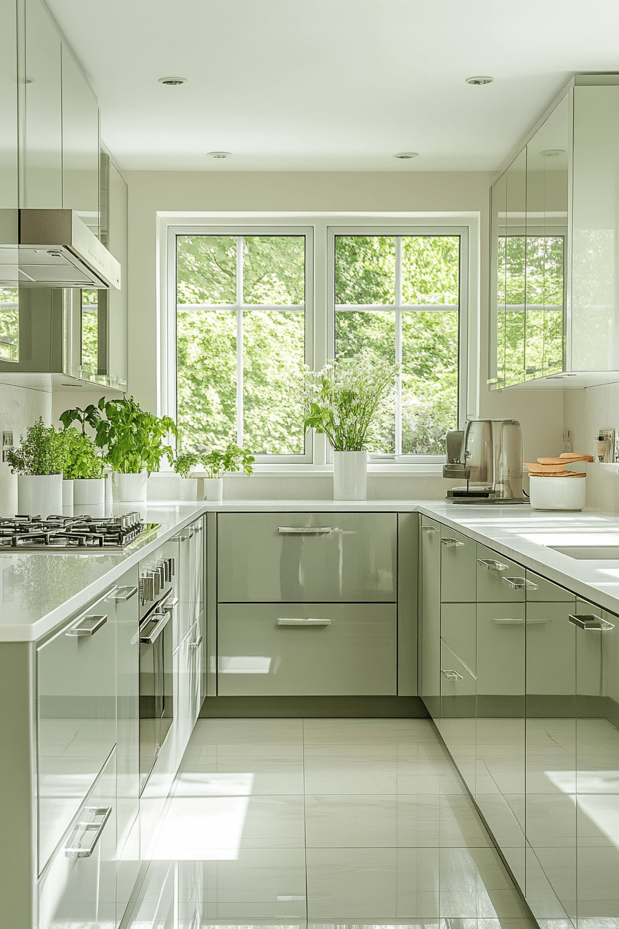 clary sage kitchen cabinets