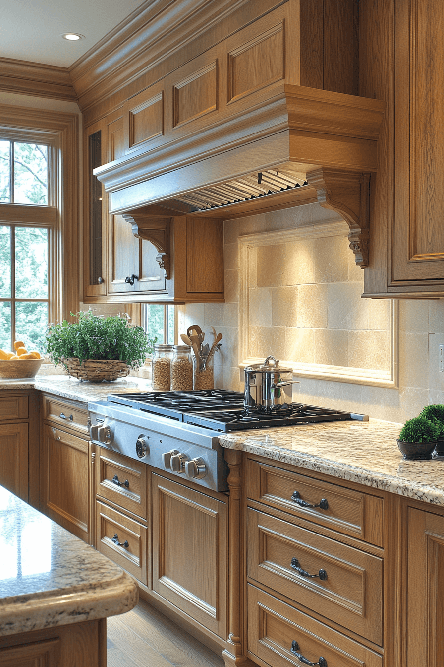 light brown cabinets kitchen