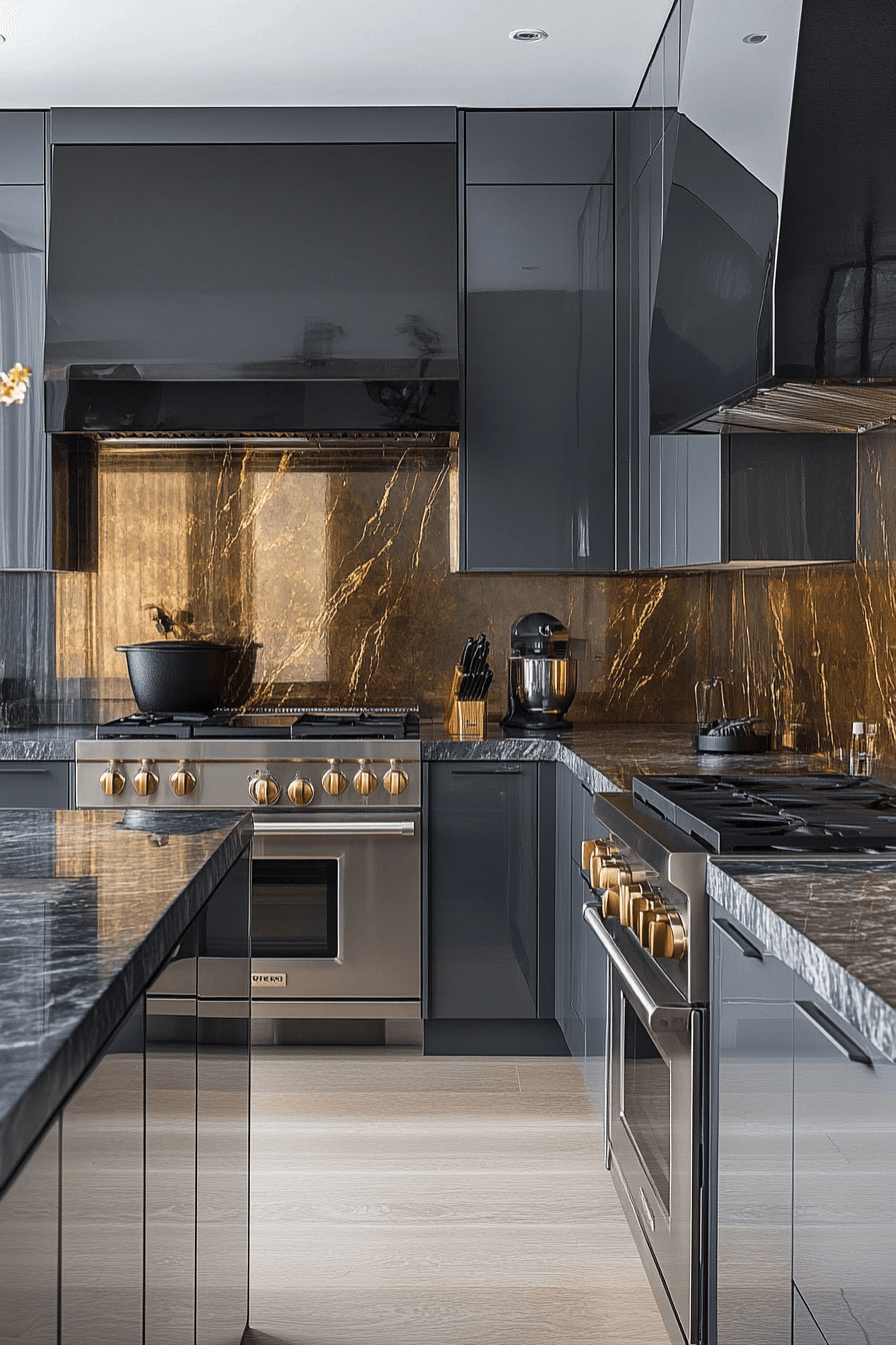 charcoal gray kitchen cabinets
