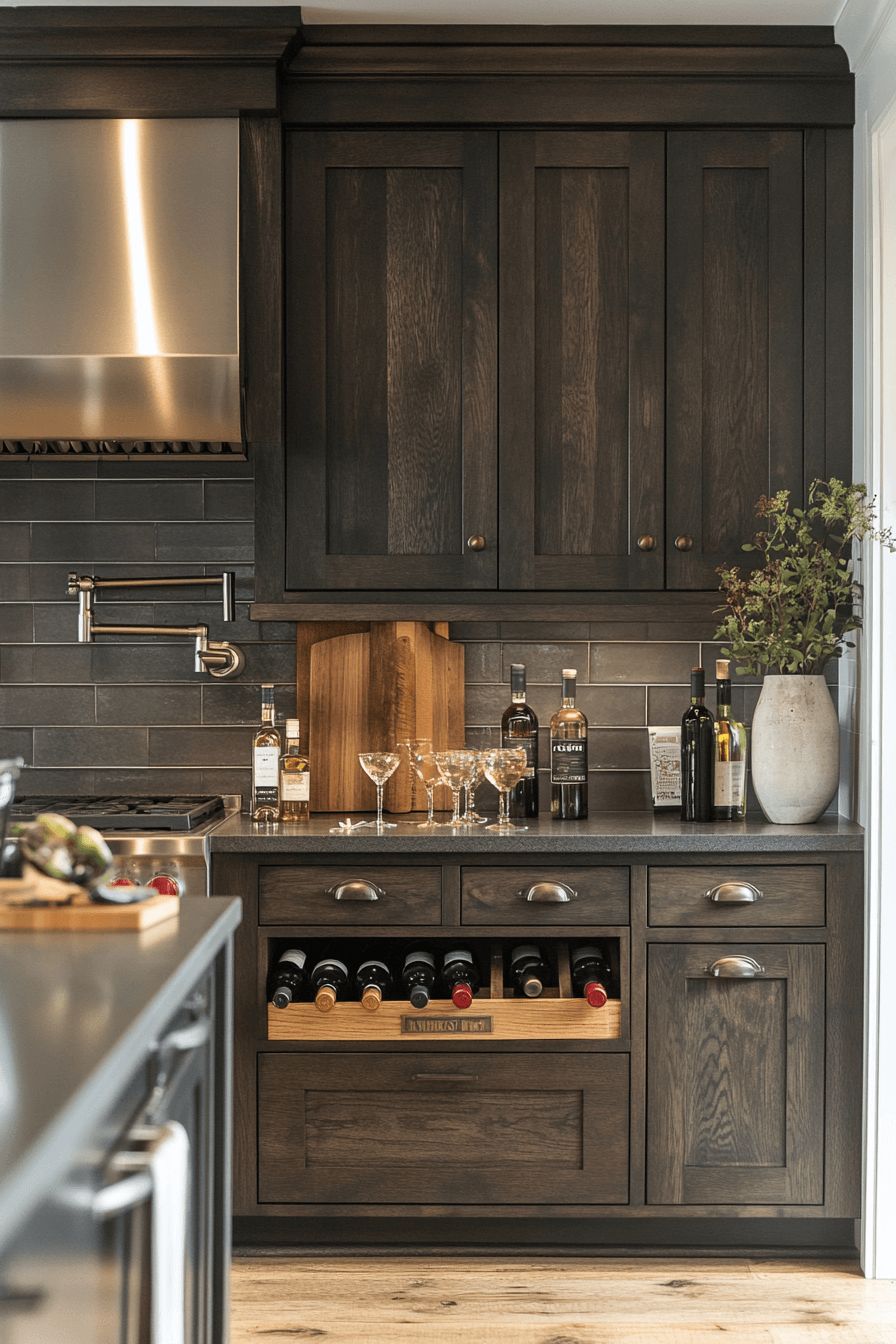 dark oak kitchen cabinets