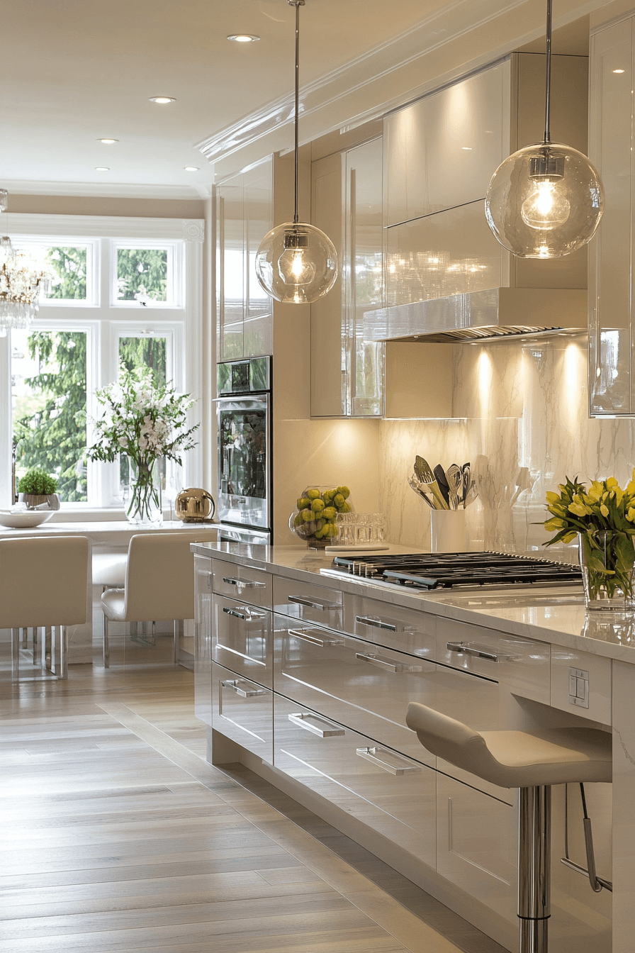 high gloss kitchen cabinets