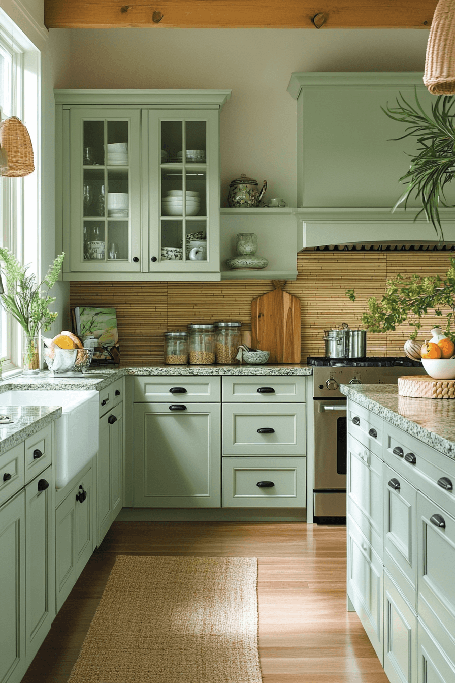 clary sage kitchen cabinets