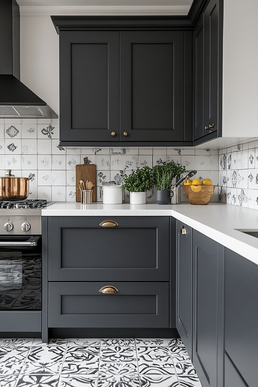 charcoal gray kitchen cabinets