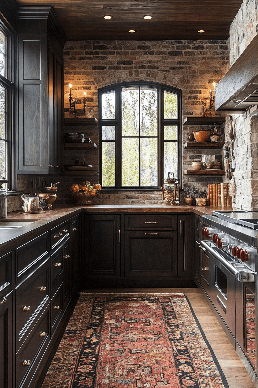 dark walnut kitchen cabinets
