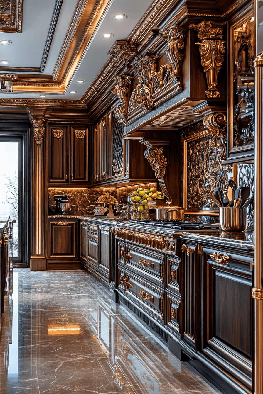 dark oak kitchen cabinets