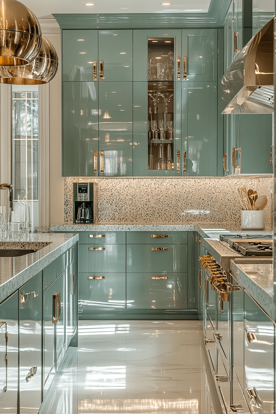 clary sage kitchen cabinets