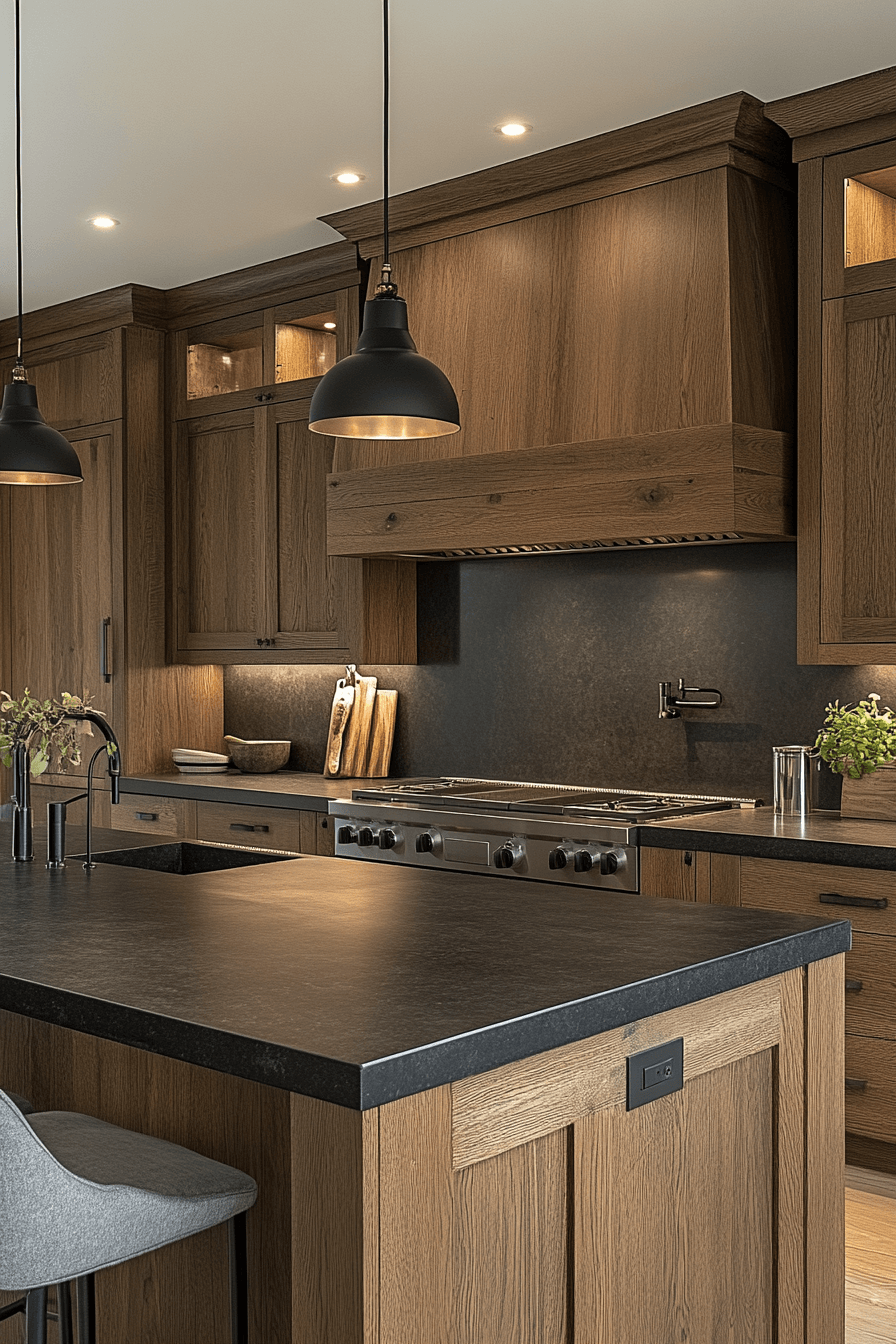 dark oak kitchen cabinets