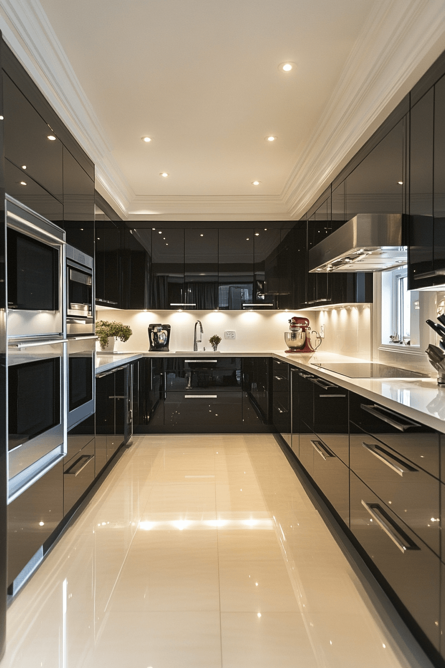 high gloss kitchen cabinets