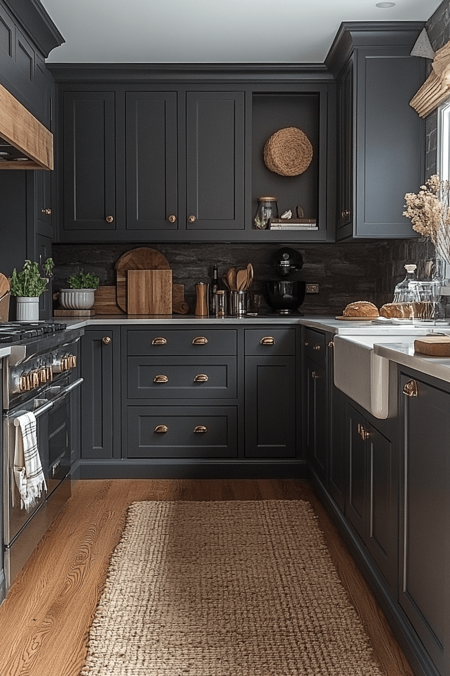 charcoal gray kitchen cabinets