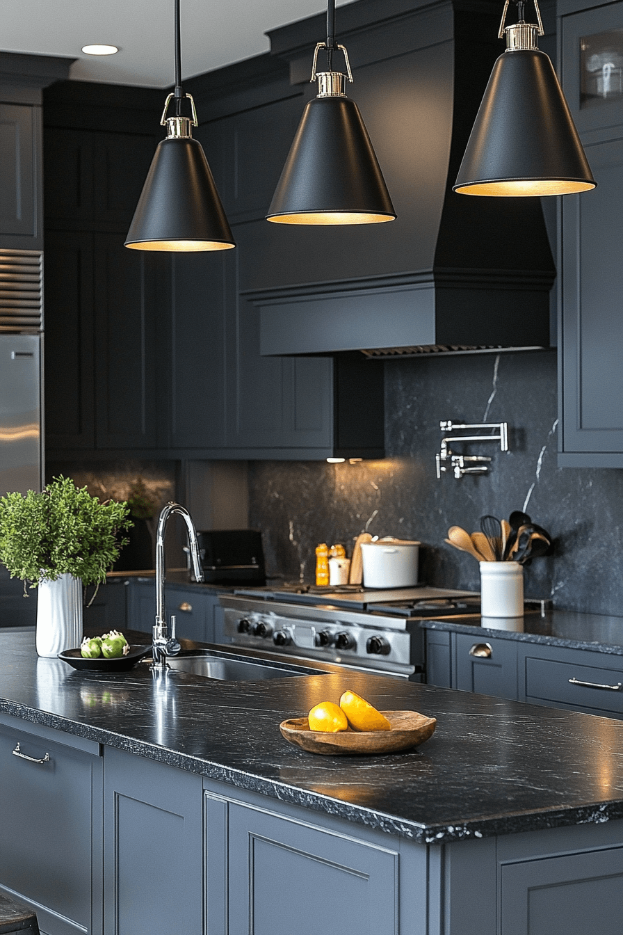 charcoal gray kitchen cabinets