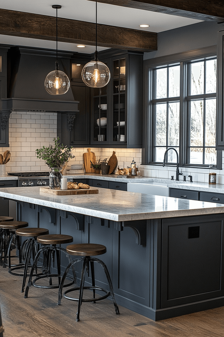charcoal kitchen cabinets