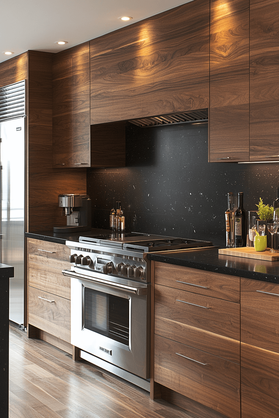 dark walnut kitchen cabinets