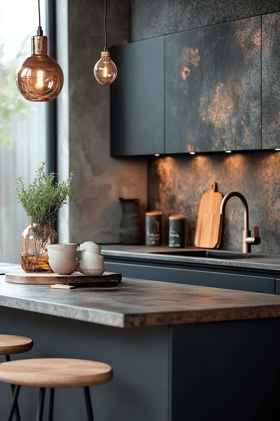 blue grey kitchen cabinets