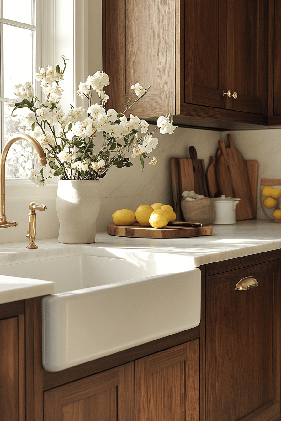 dark walnut kitchen cabinets
