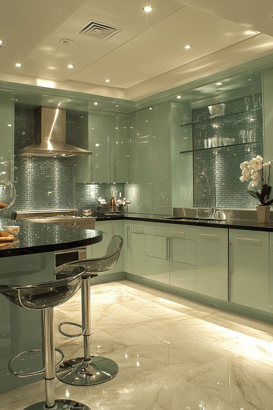 clary sage kitchen cabinets