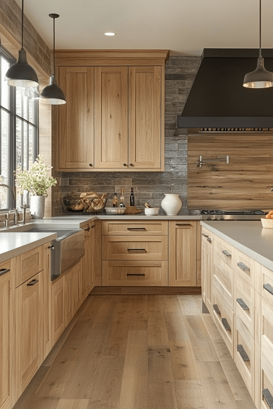 light brown cabinets kitchen