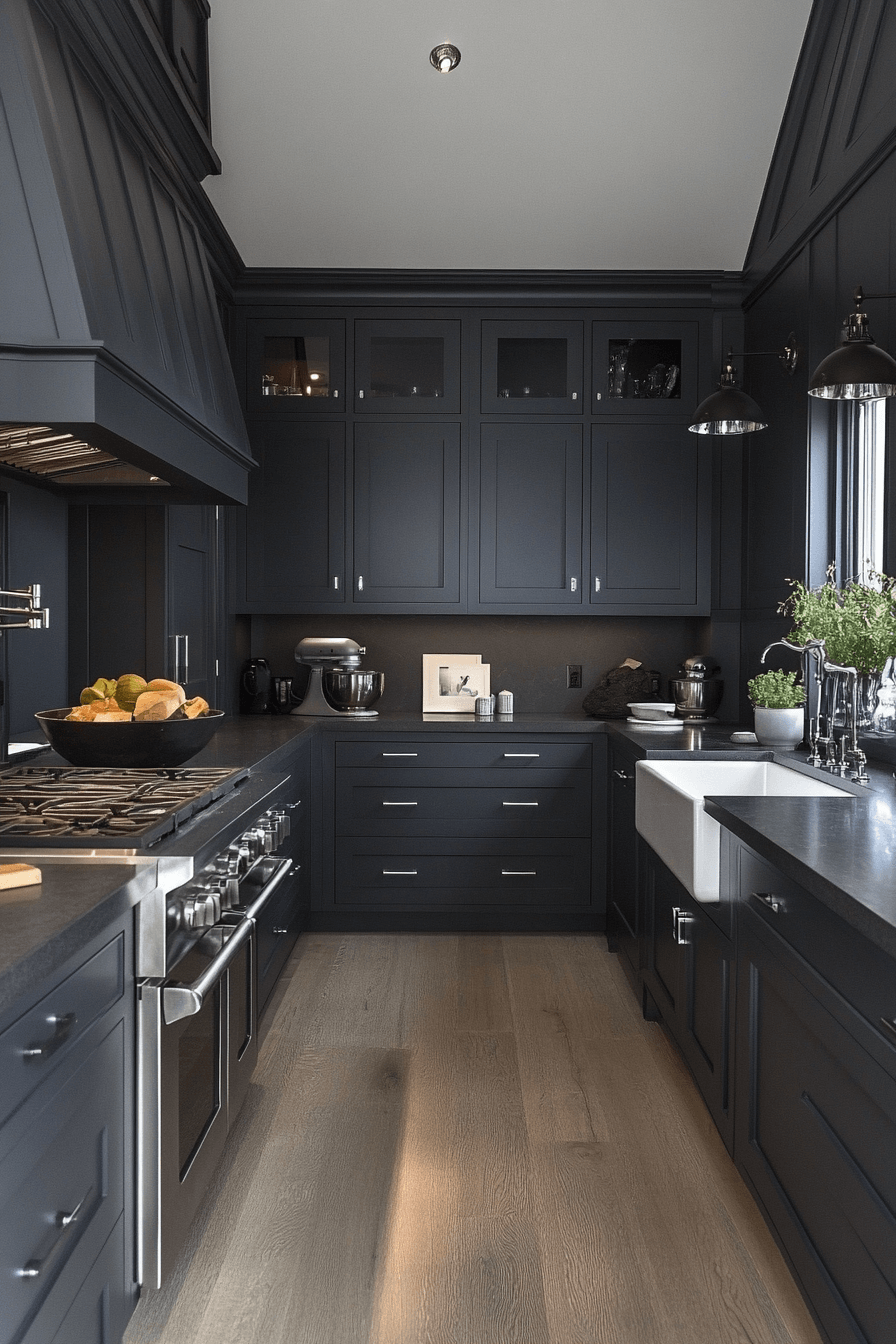 charcoal gray kitchen cabinets