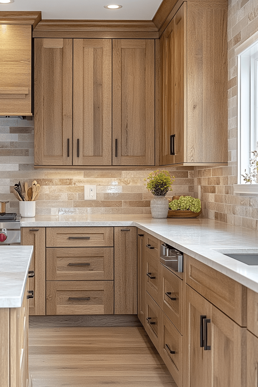 light brown cabinets kitchen