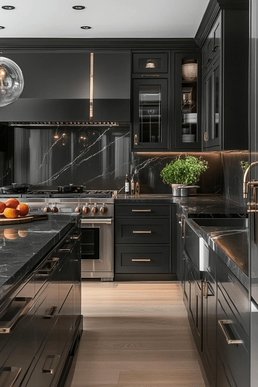 charcoal kitchen cabinets