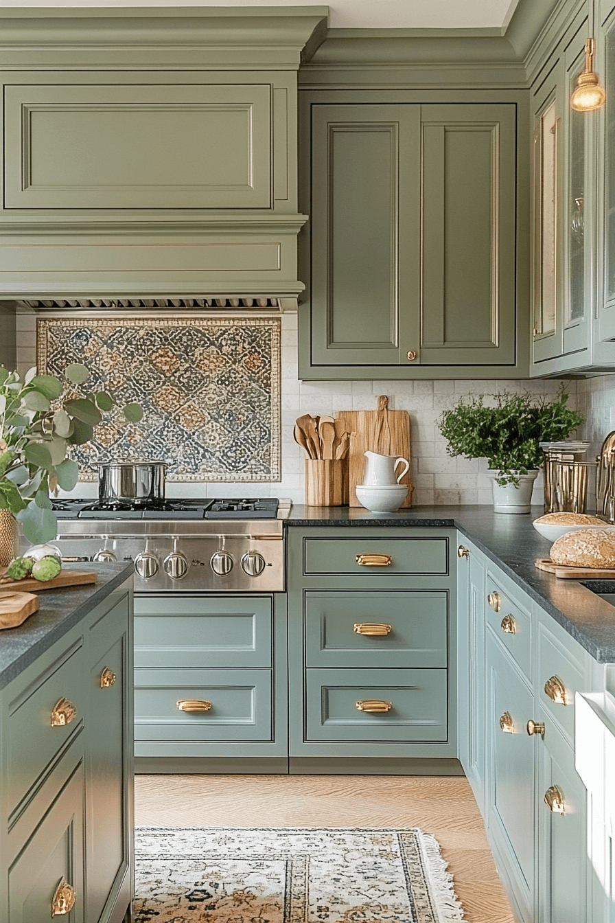 clary sage kitchen cabinets