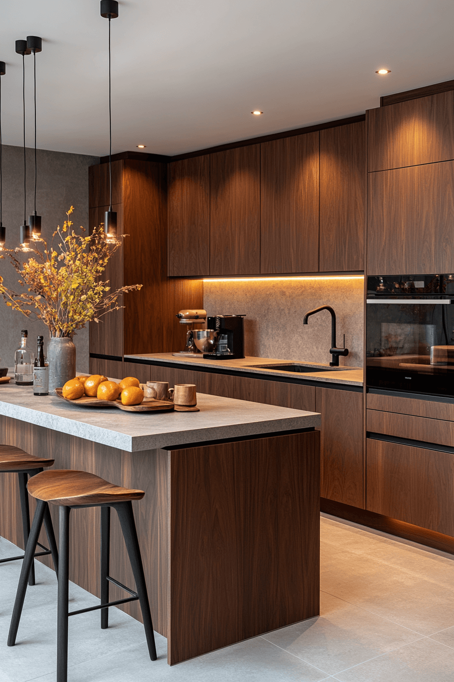 dark oak kitchen cabinets