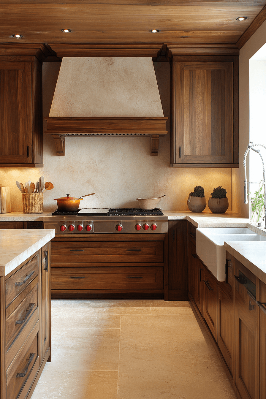dark walnut kitchen cabinets