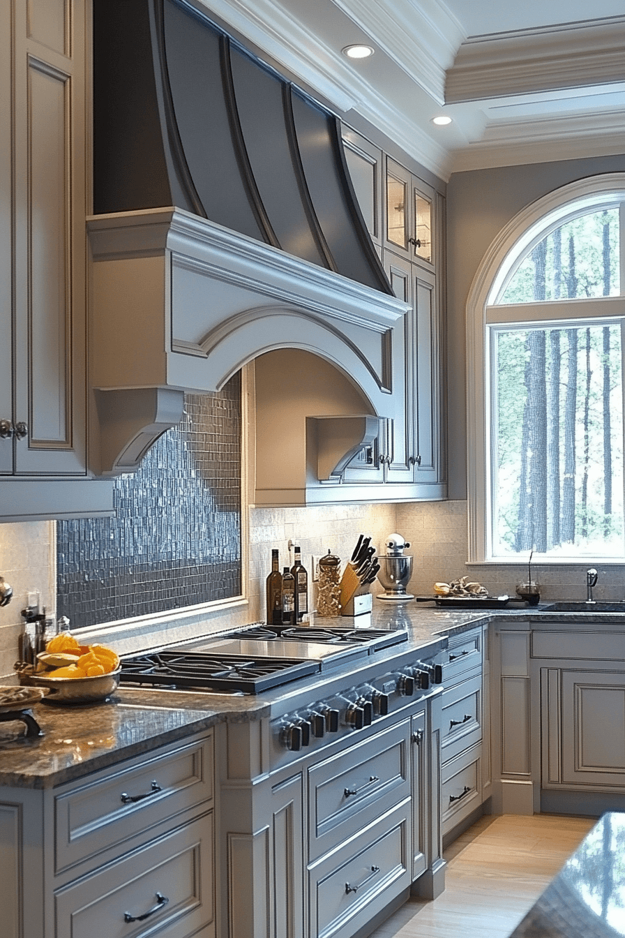 blue grey kitchen cabinets