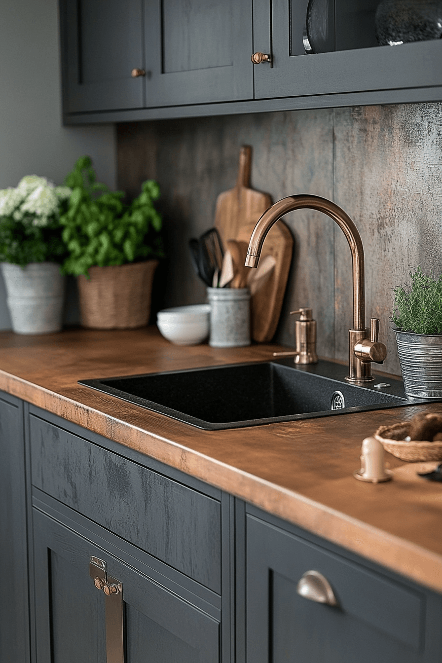 charcoal gray kitchen cabinets