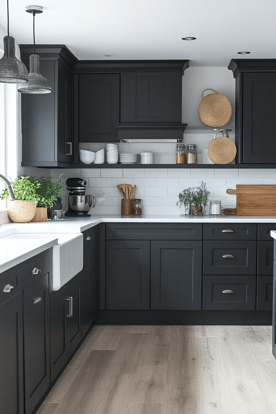 charcoal kitchen cabinets