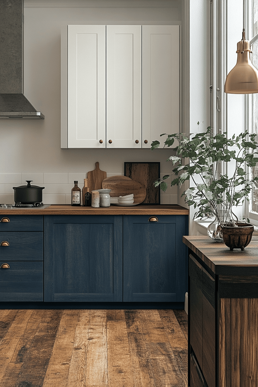 blue grey kitchen cabinets