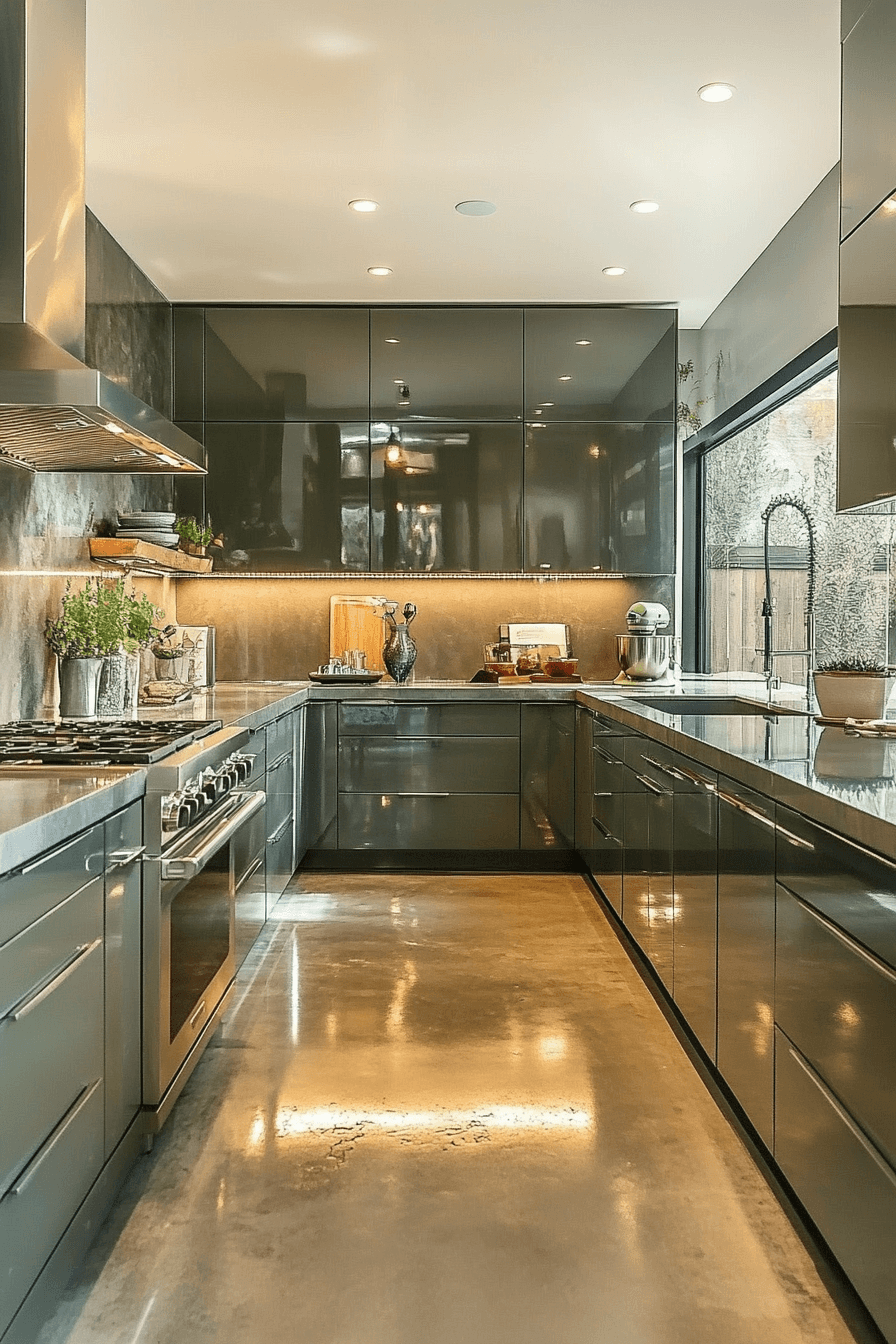 pewter green kitchen cabinets