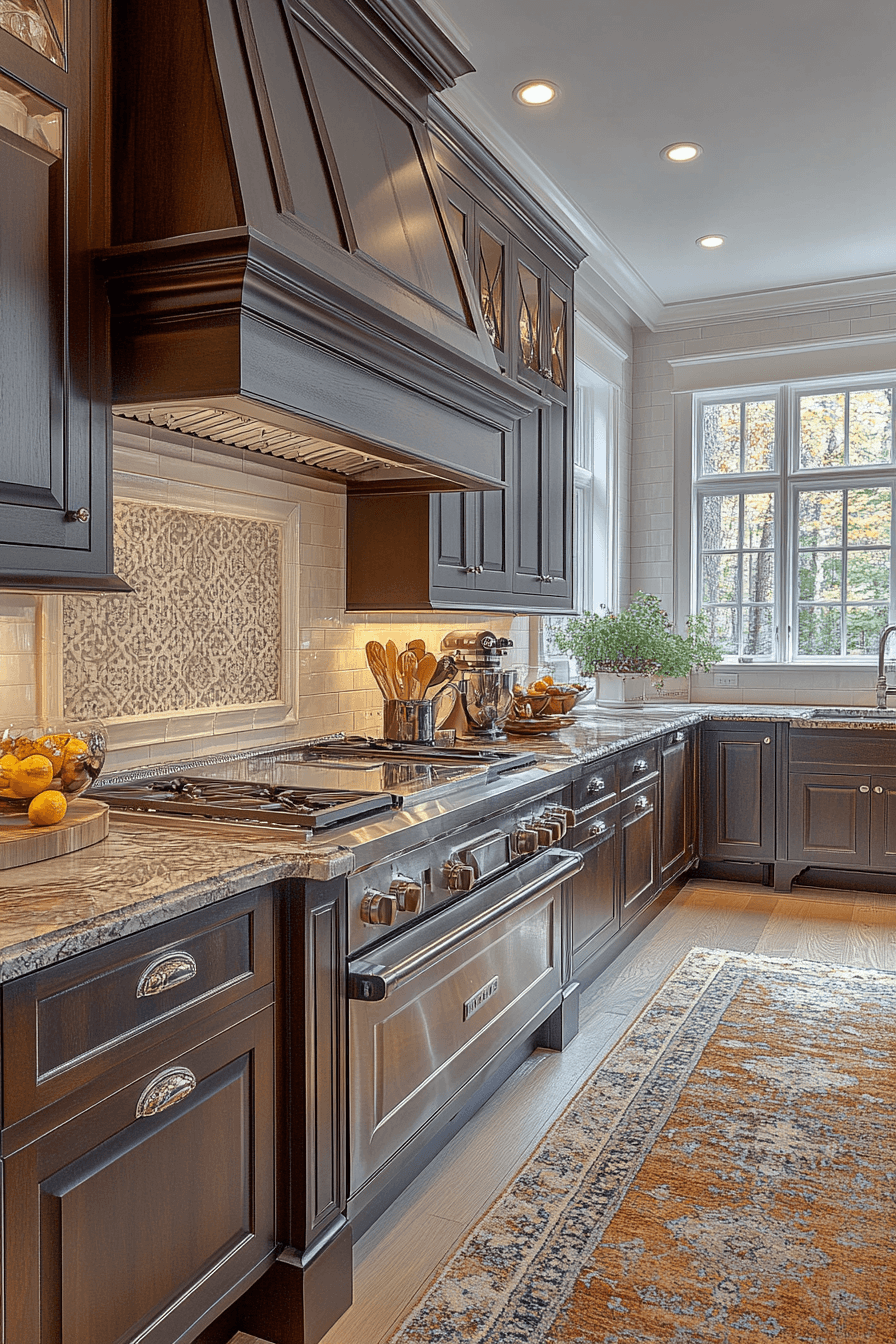 dark oak kitchen cabinets