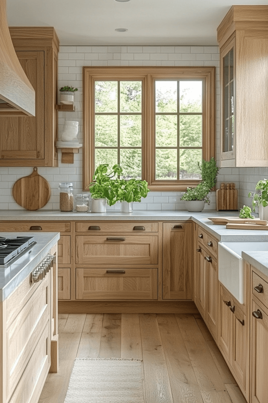 light brown cabinets kitchen