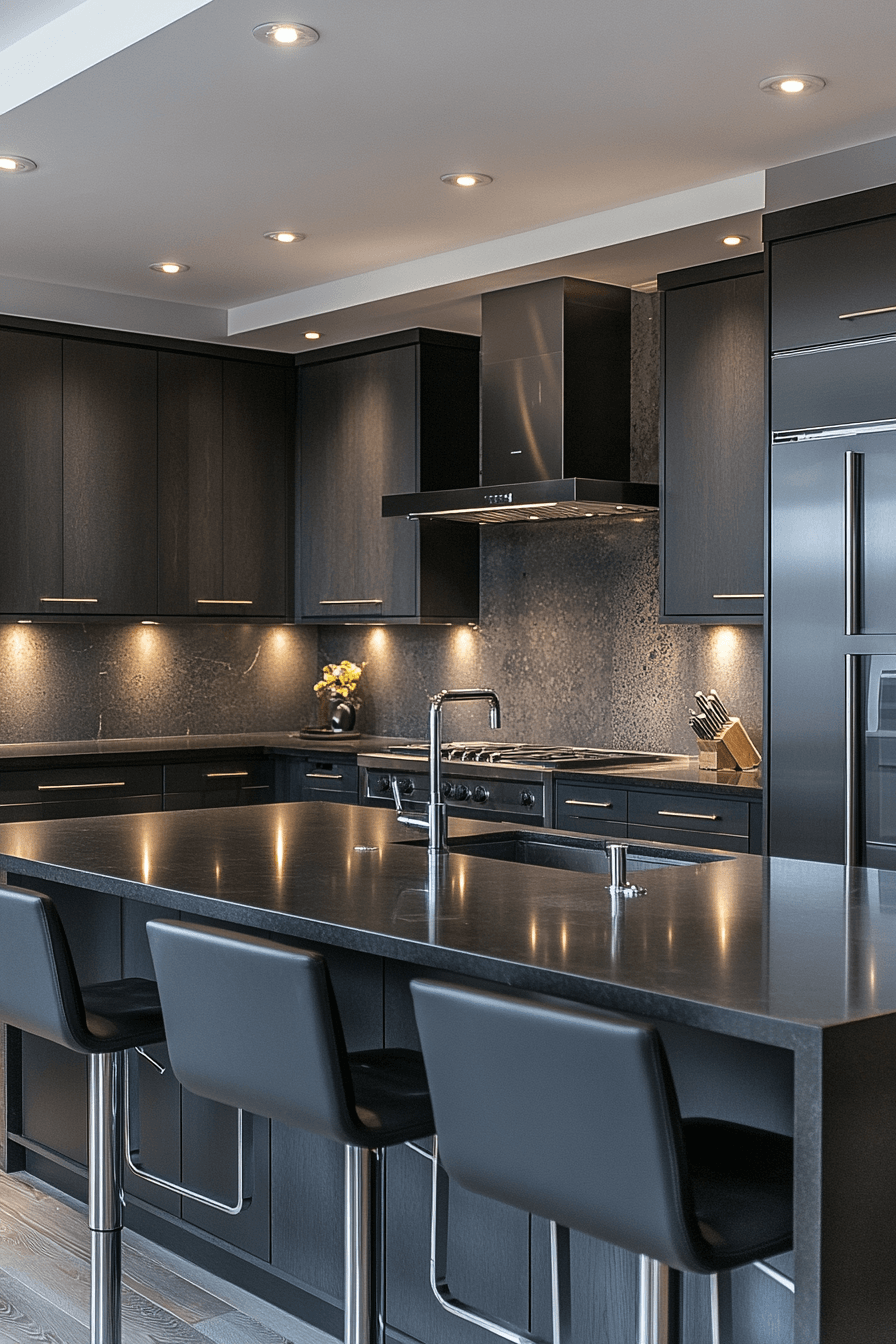 charcoal kitchen cabinets