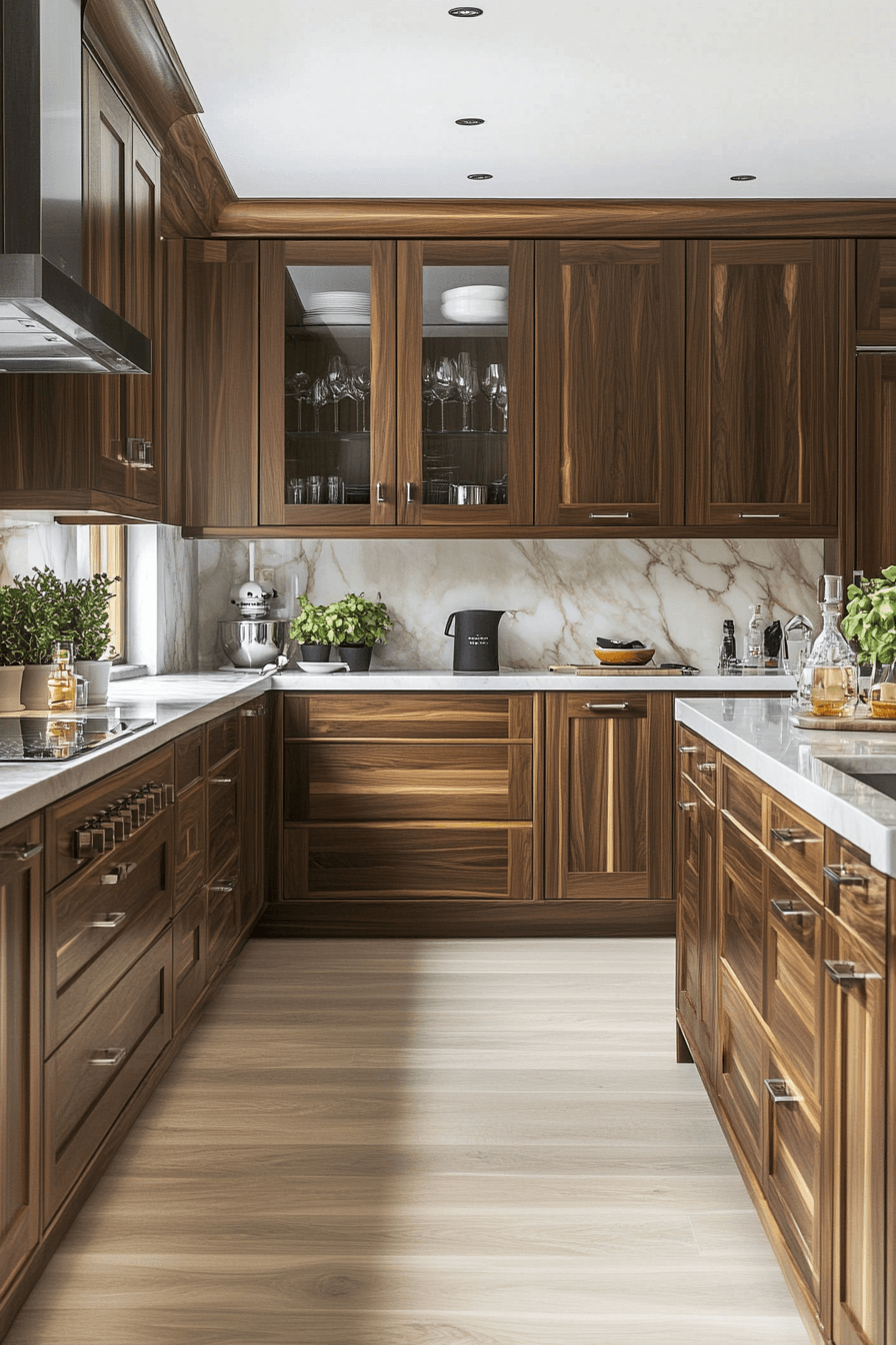 dark walnut kitchen cabinets