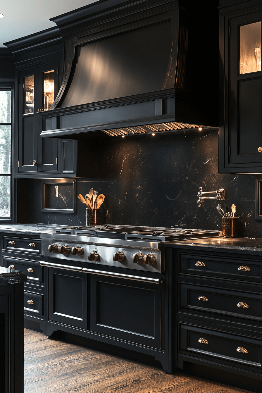 charcoal kitchen cabinets